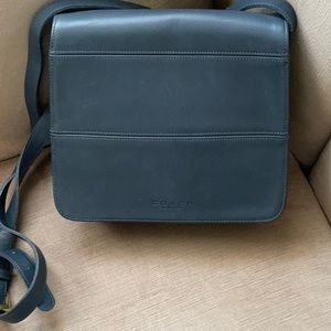 Coach Leather Foldover Flap Mail shoulder crossbody bag